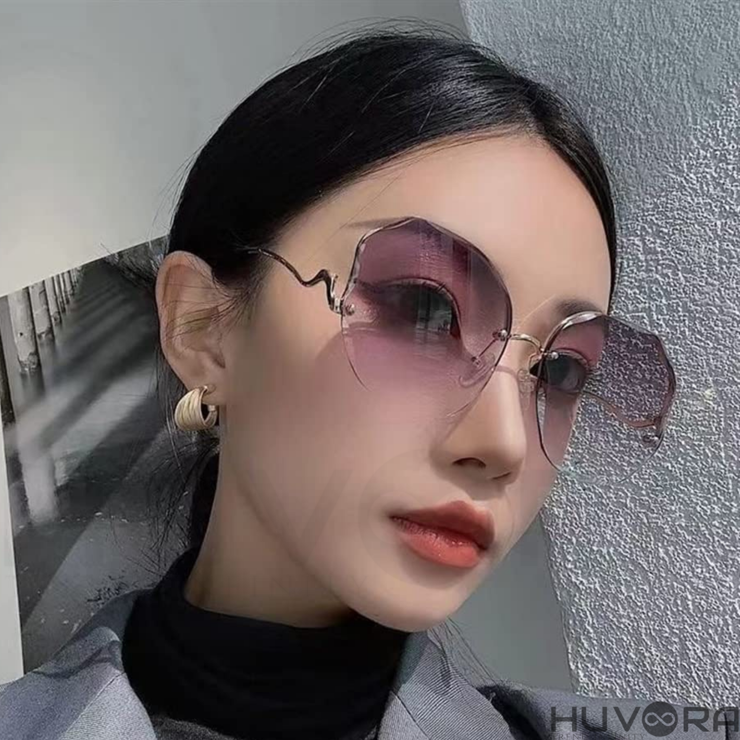 HUVORA | De Curve | Designer Oversized Round Sunglasses