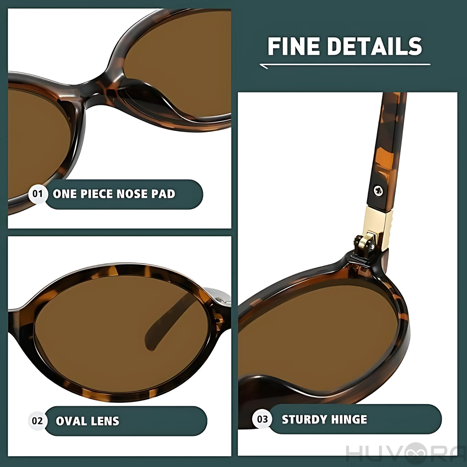 HUVORA | Retro Bloom | Anti Blue Oval Computer Glasses