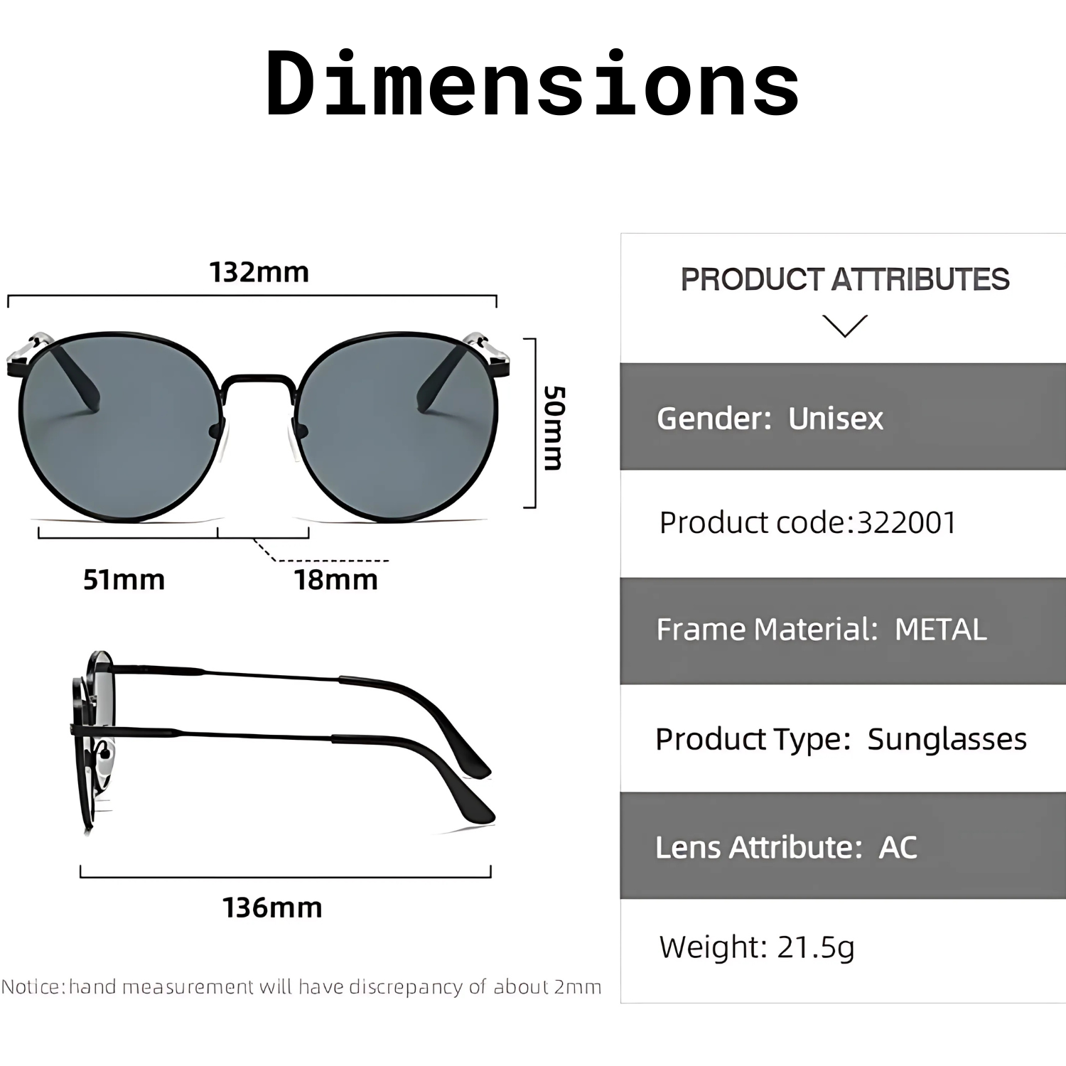HUVORA | El Gonzo | Round Alloy Sunglasses