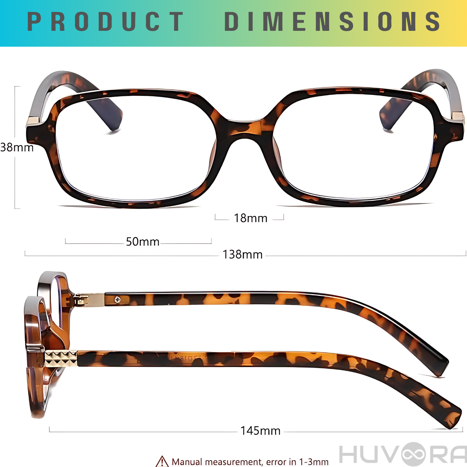 HUVORA | Blue Flex | Anti Blue Light Computer Rectangle Glasses