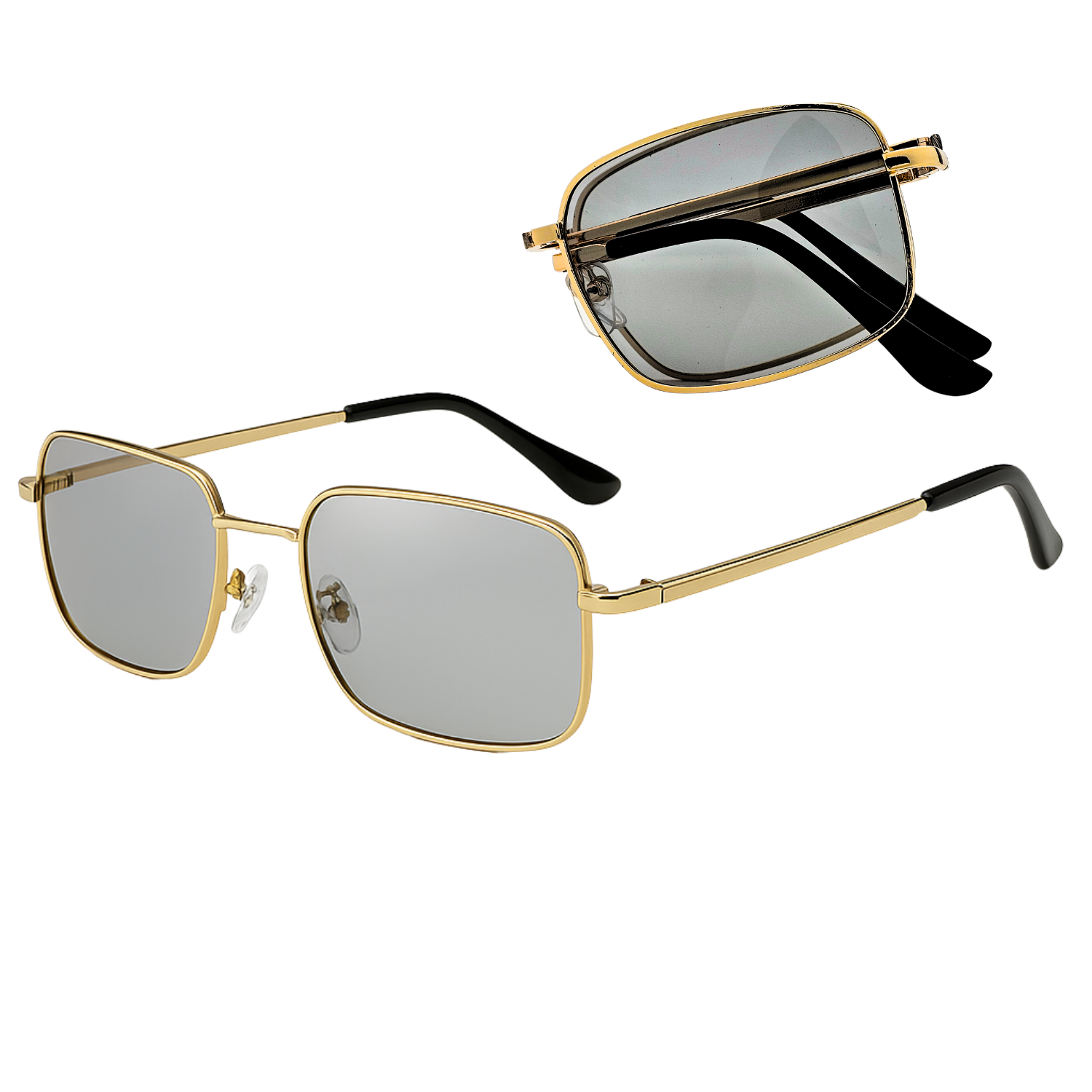 HUVORA | Carry Go | Polarized Folding Rectangle Sunglasses | Photochromic | Night Vision