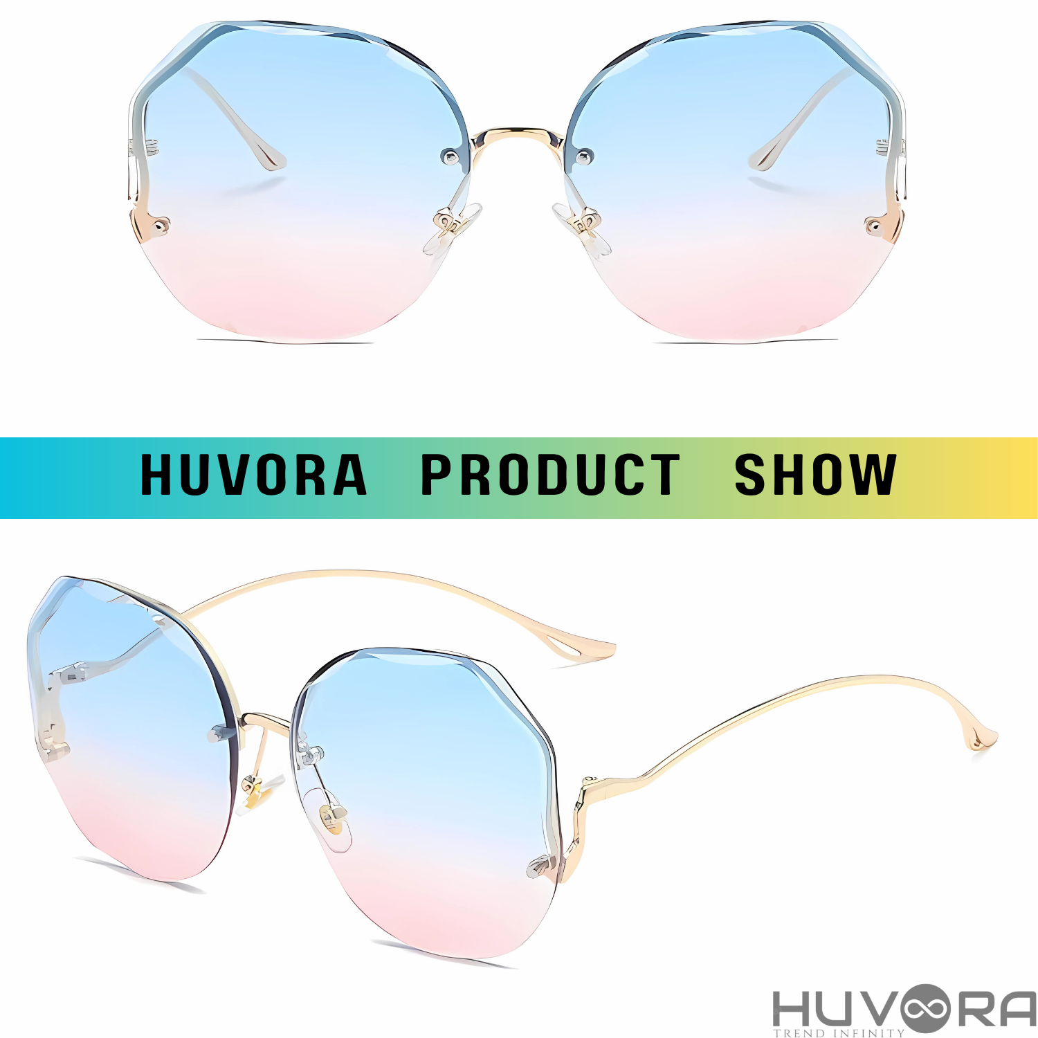 HUVORA | De Curve | Designer Oversized Round Sunglasses