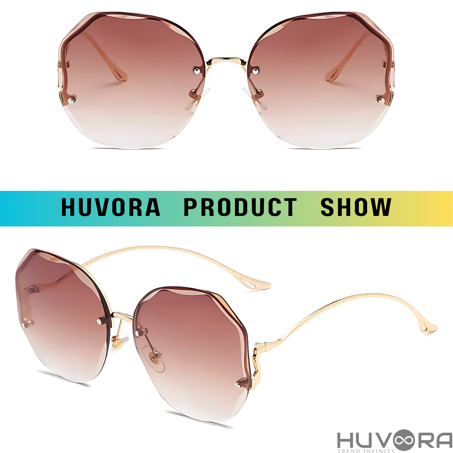 HUVORA | De Curve | Designer Oversized Round Sunglasses