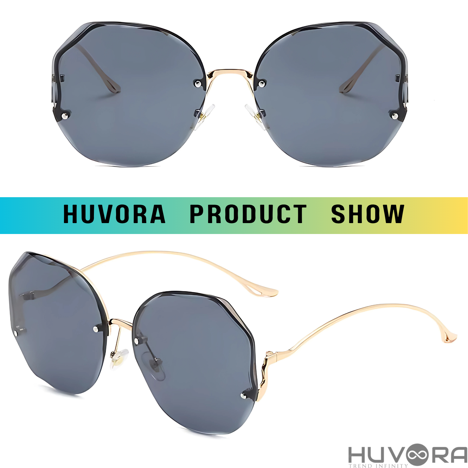 HUVORA | De Curve | Designer Oversized Round Sunglasses