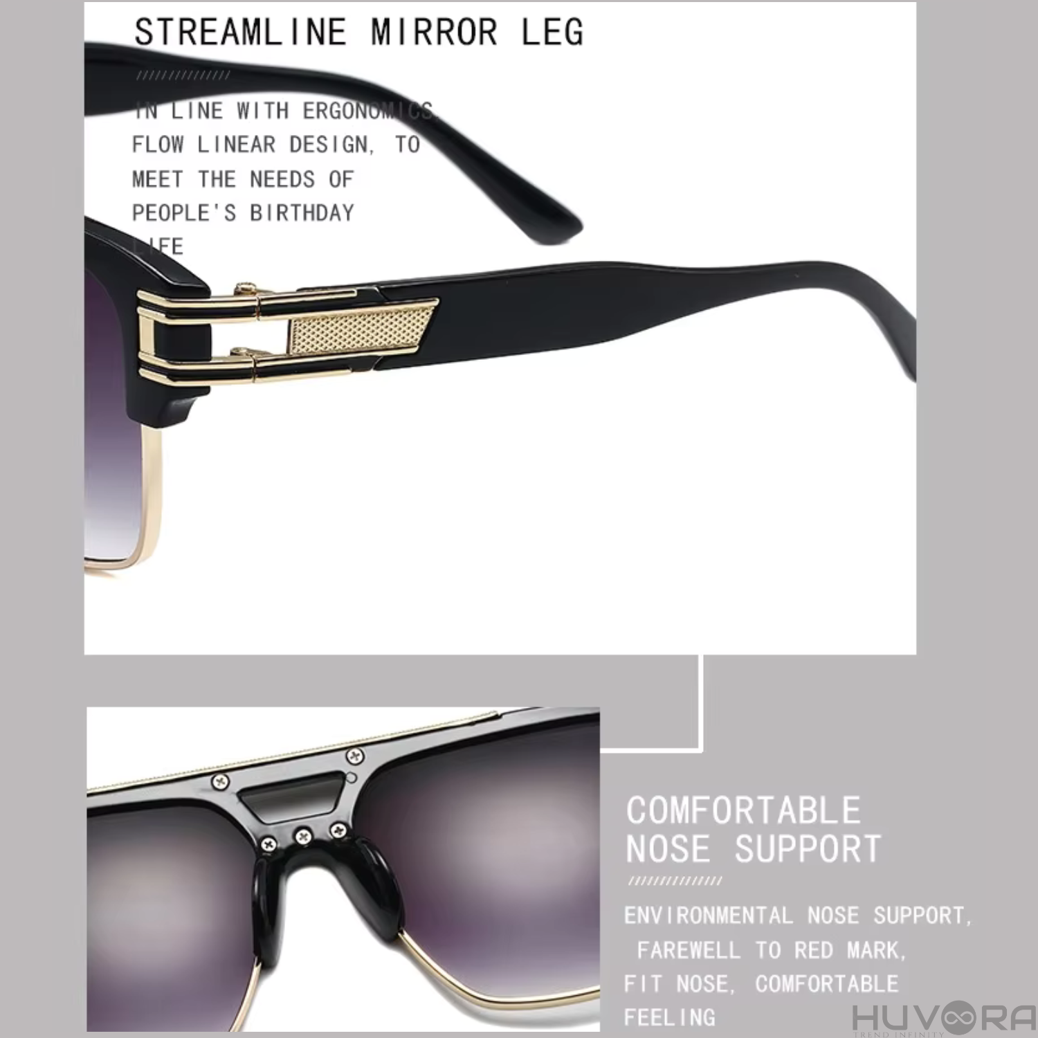 HUVORA | Urban Boss | Anti Blue Light Computer Square Glasses