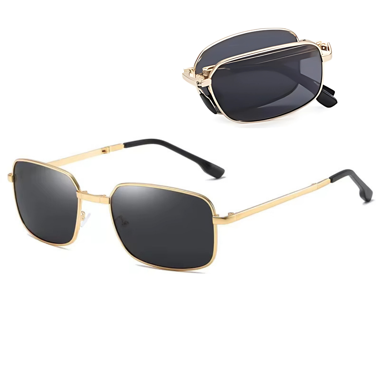HUVORA | Carry Go | Polarized Folding Rectangle Sunglasses | Photochromic | Night Vision
