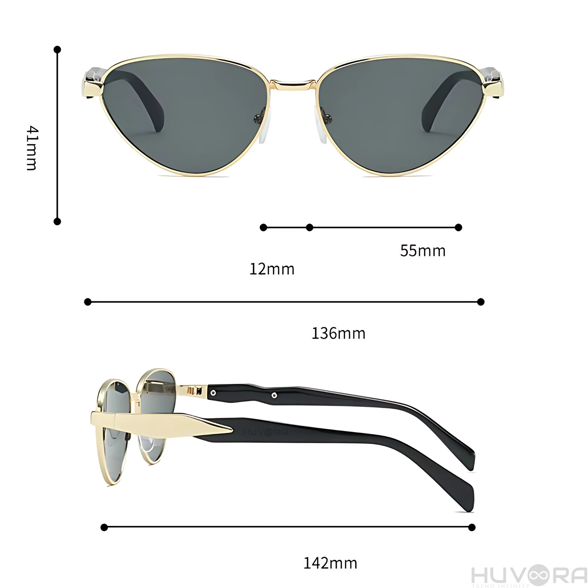 HUVORA | Cat Lux | Designer Cat Eye Sunglasses