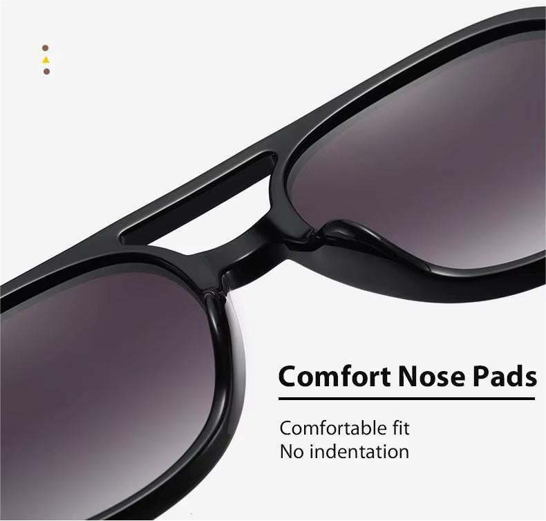 HUVORA | Mod Vista | Aviator Square Sunglasses | Double Bridge