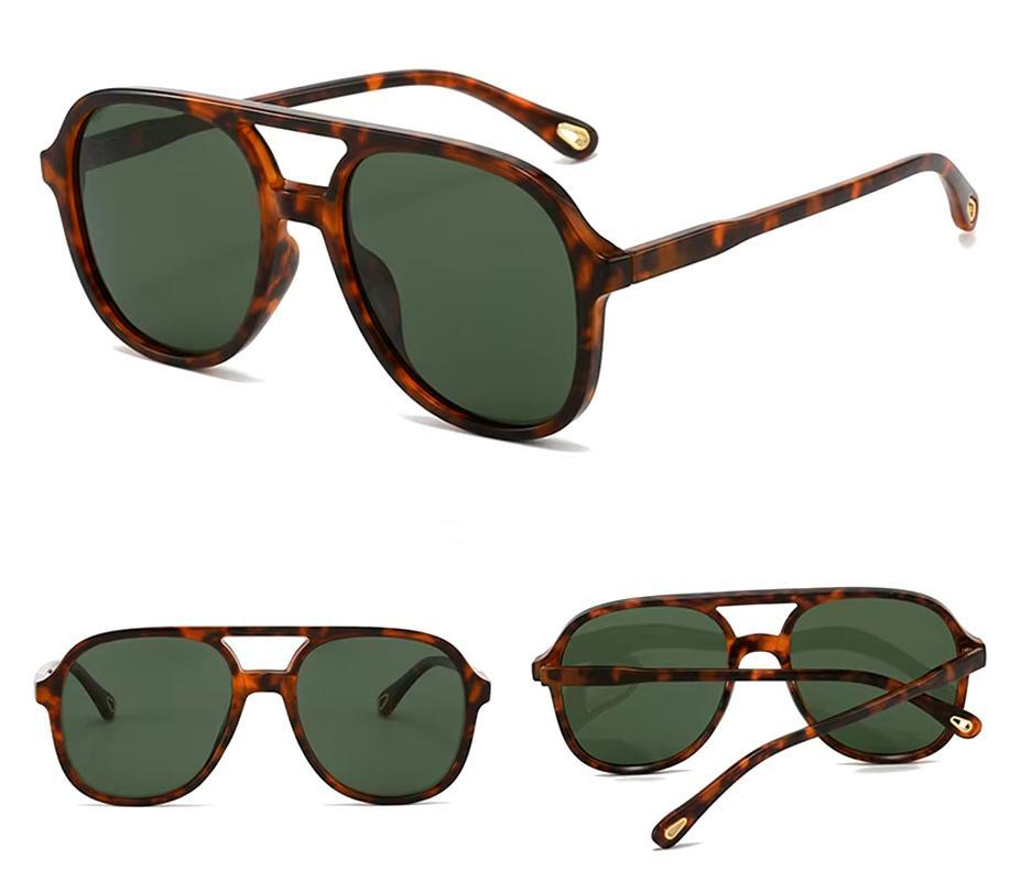 HUVORA | Mod Vista | Aviator Square Sunglasses | Double Bridge