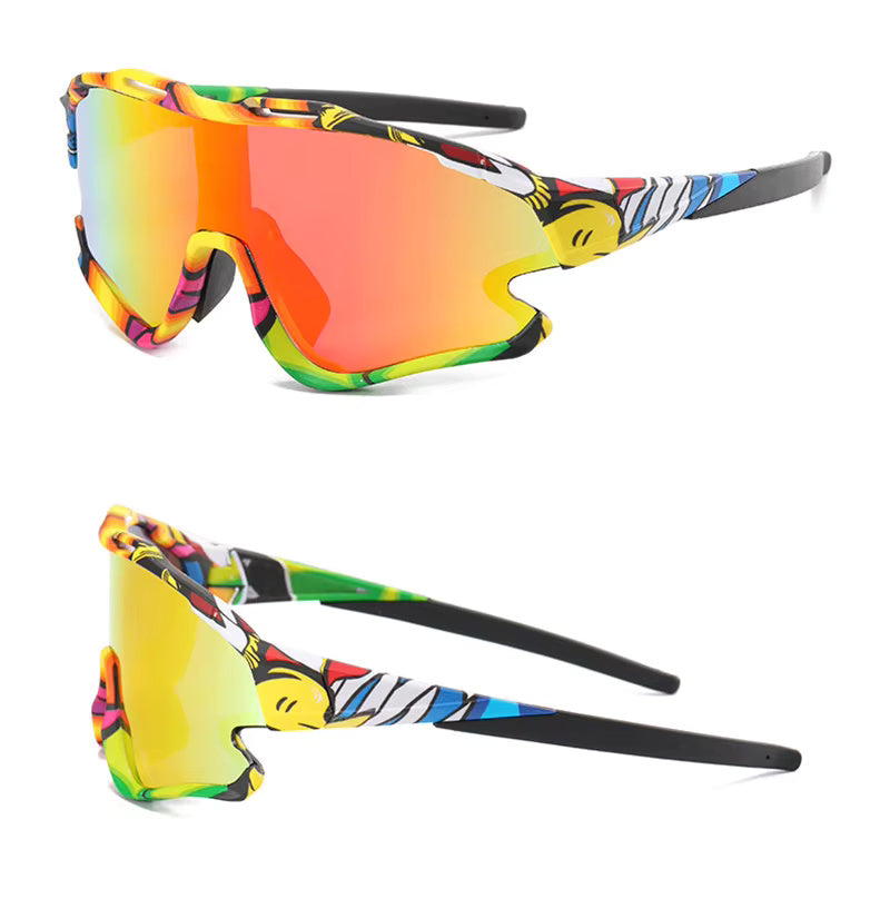 HUVORA | Rapid Hue | Wraparound Sports Sunglasses | Graffiti