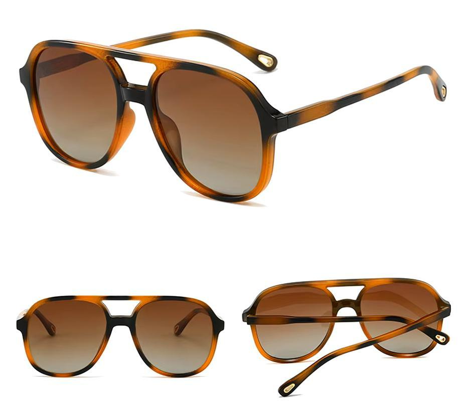 HUVORA | Mod Vista | Aviator Square Sunglasses | Double Bridge