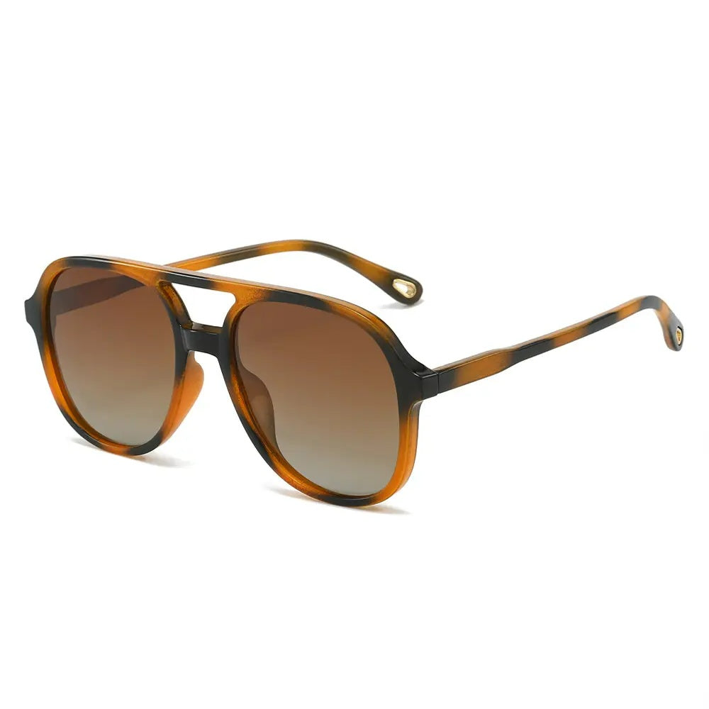 HUVORA | Mod Vista | Aviator Square Sunglasses | Double Bridge