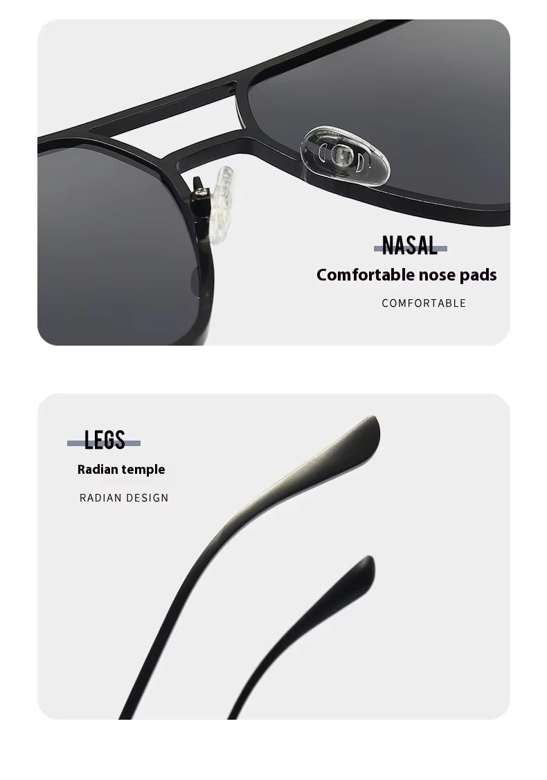 HUVORA | Hero Polarized | Polarized Square Sunglasses | Double Bridge