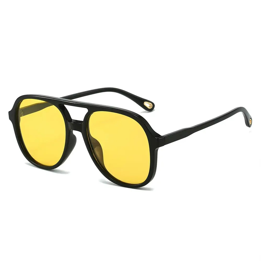 HUVORA | Mod Vista | Aviator Square Sunglasses | Double Bridge