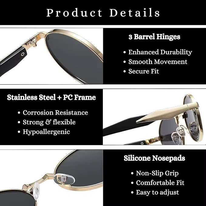 HUVORA | Glamonde | Designer Oval Sunglasses