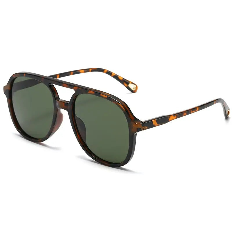 HUVORA | Mod Vista | Aviator Square Sunglasses | Double Bridge