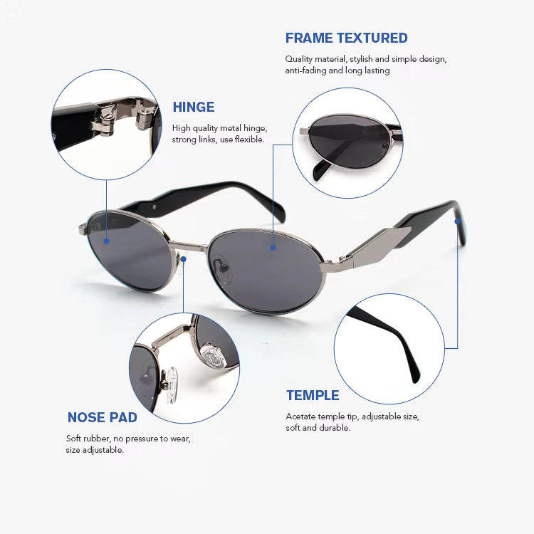 HUVORA | Glamonde | Designer Oval Sunglasses