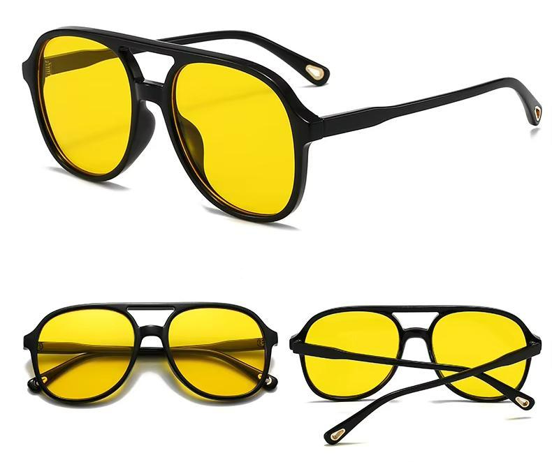 HUVORA | Mod Vista | Aviator Square Sunglasses | Double Bridge
