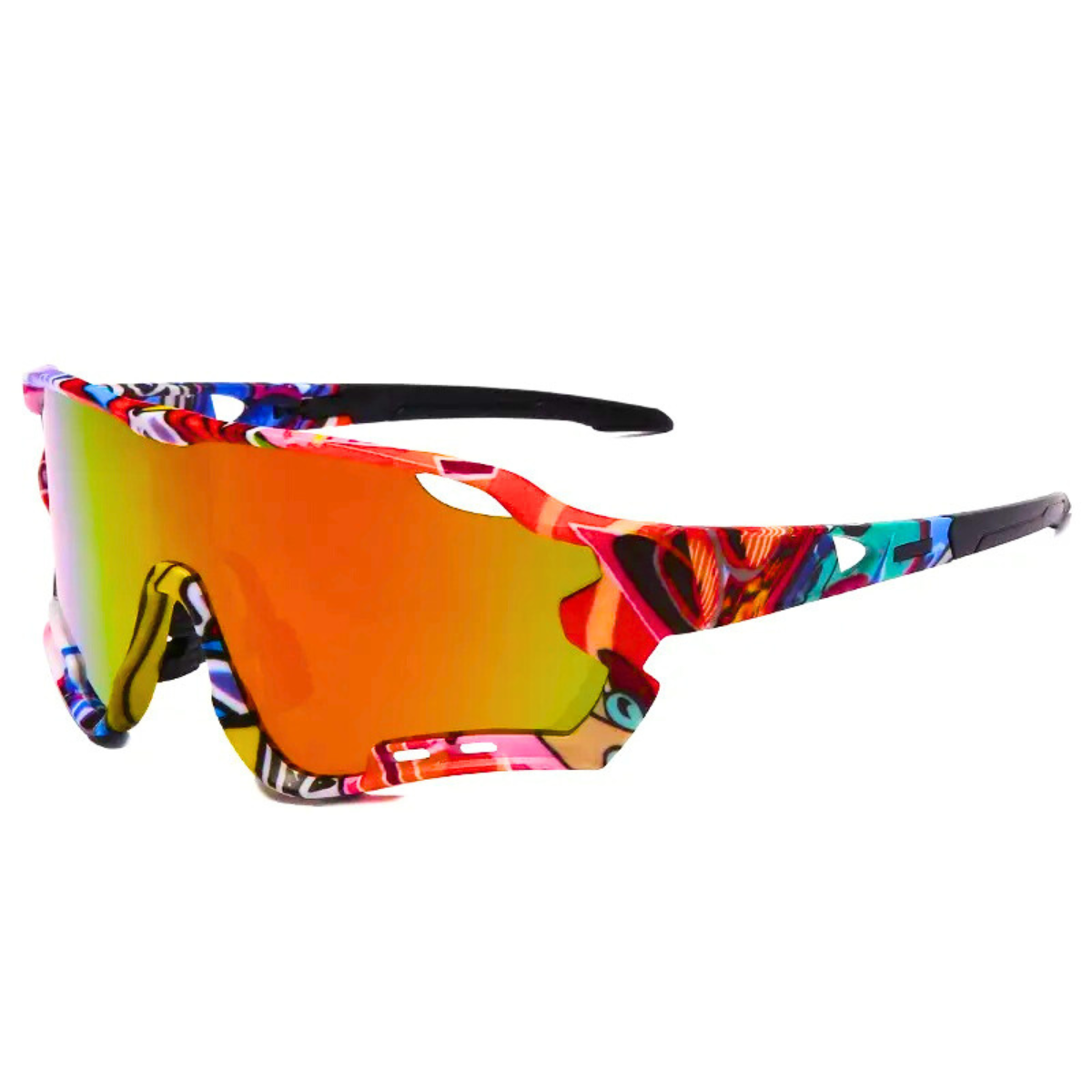 HUVORA | Rapid Hue X | Polarized Wraparound Sports Sunglasses | Graffiti