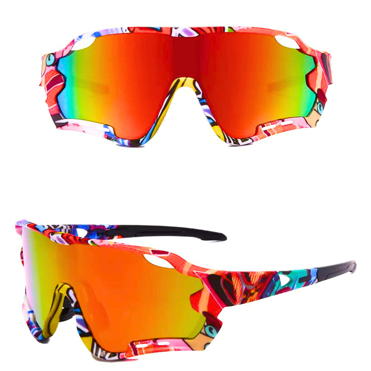 HUVORA | Rapid Hue X | Polarized Wraparound Sports Sunglasses | Graffiti