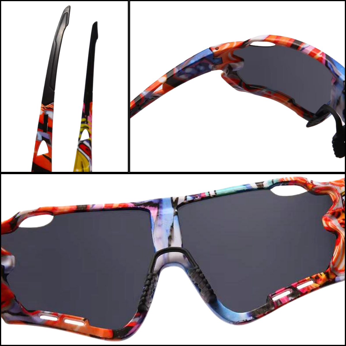 HUVORA | Rapid Hue X | Polarized Wraparound Sports Sunglasses | Graffiti