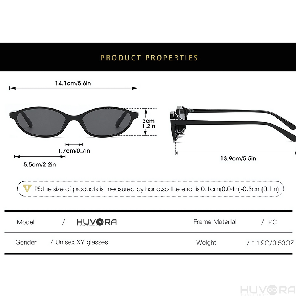 HUVORA | Elara Vue | Trendy Cat Eye Sunglasses | Metal Hinges