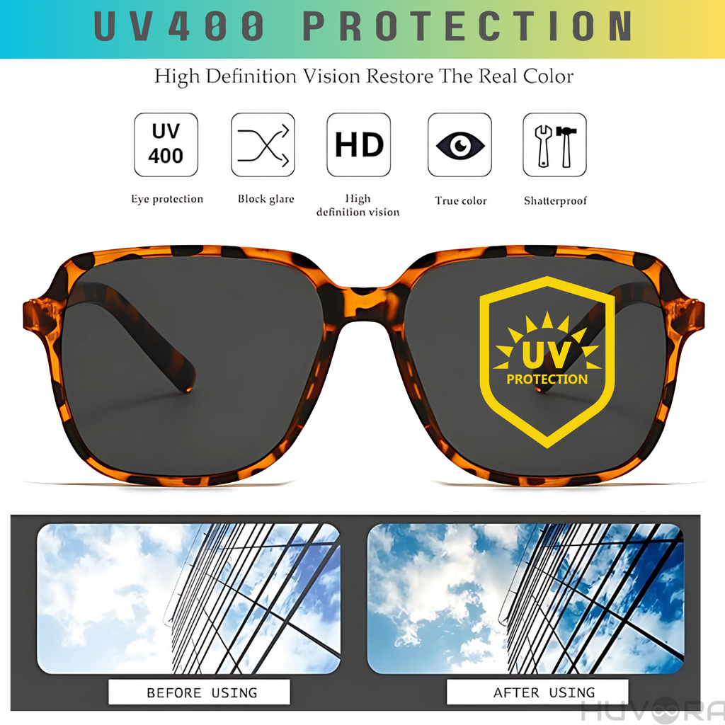 HUVORA | Vibe Frame | Oversized Square Anti Blue Computer Glasses