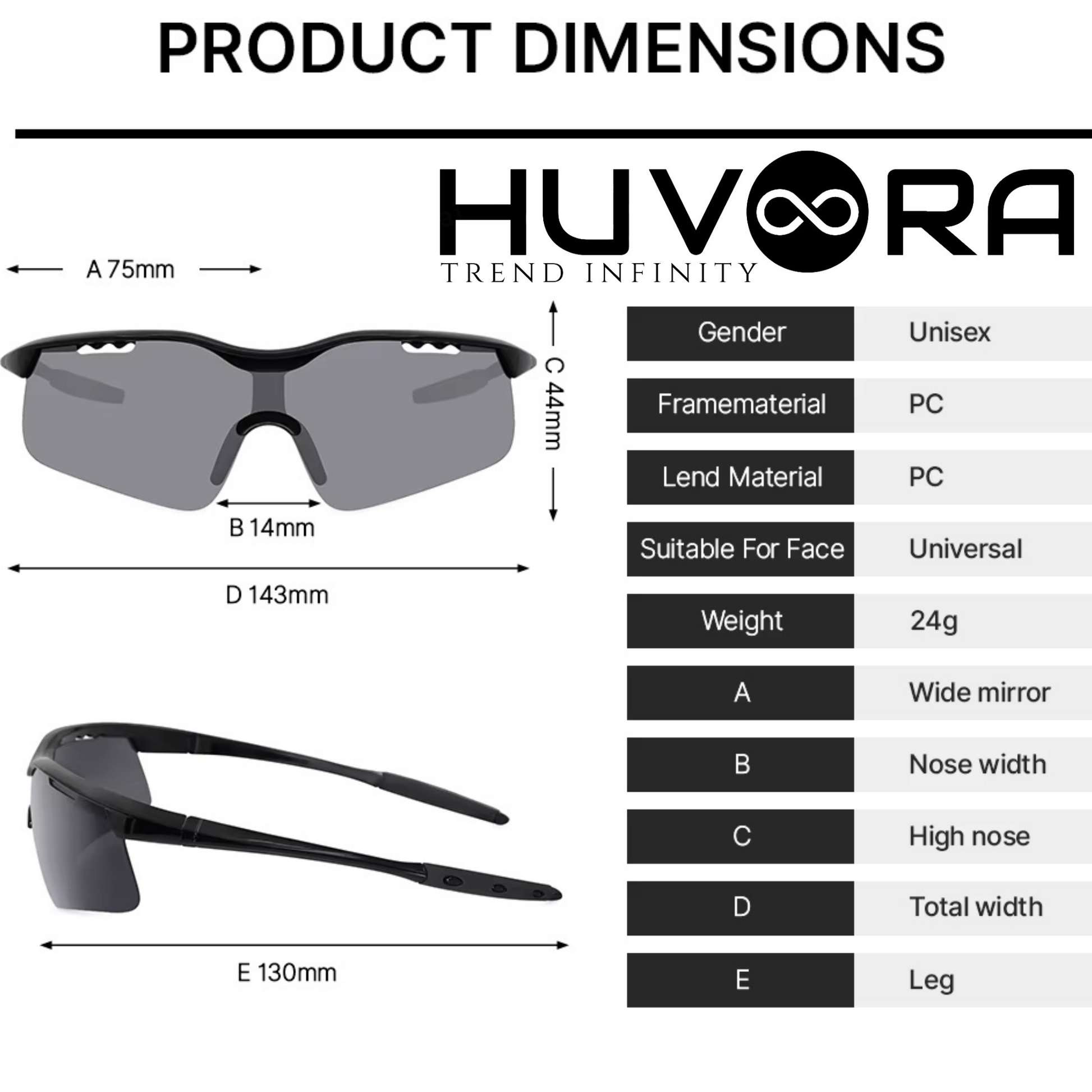 HUVORA | Cyclone Flex | Wraparound Sports Sunglasses
