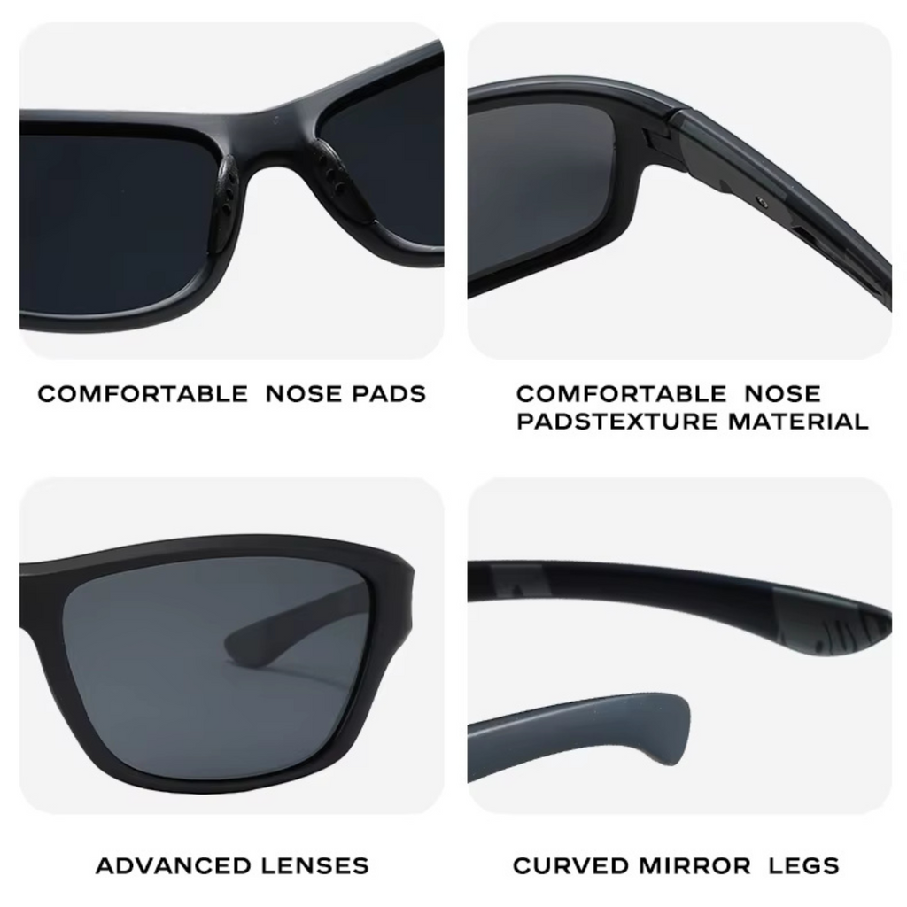 HUVORA | Glide Force | Polarized Rectangle Sports Sunglasses