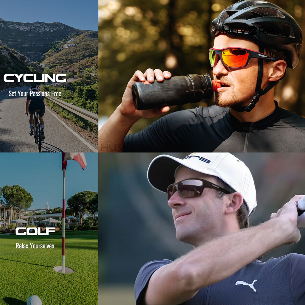 HUVORA | Glide Force | Polarized Rectangle Sports Sunglasses