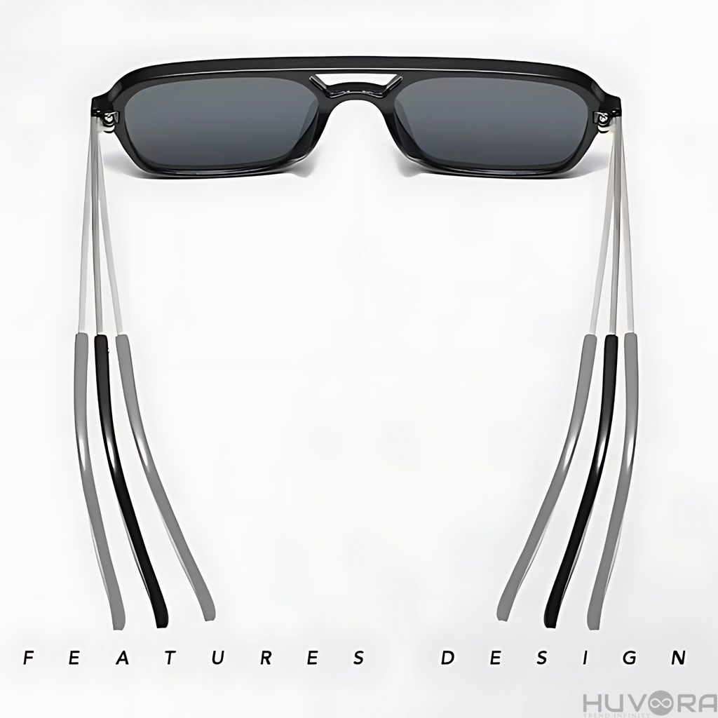 HUVORA | Wise Knight | Flat Square Aviator Sunglasses | Anti Blue Light Computer Glasses