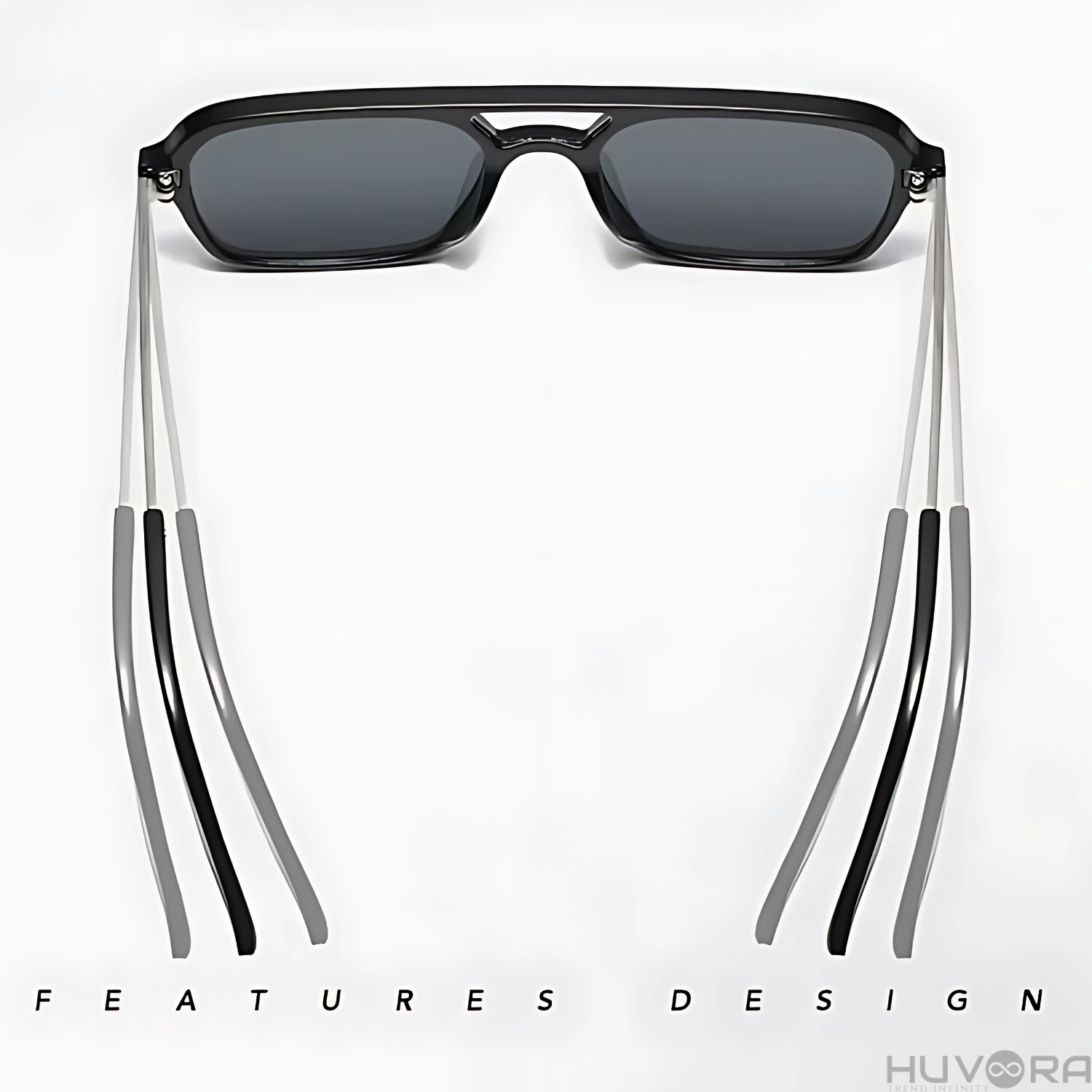 HUVORA | Wise Knight | Flat Square Aviator Sunglasses | Anti Blue Light Computer Glasses