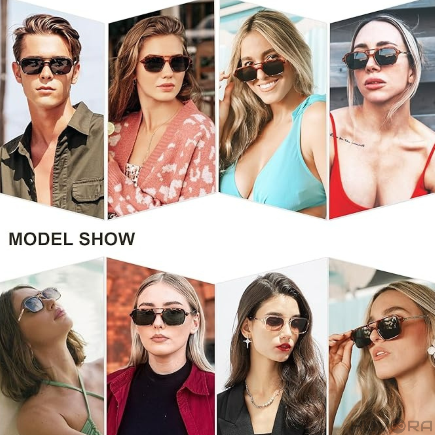 HUVORA | Wise Knight | Flat Square Aviator Sunglasses | Anti Blue Light Computer Glasses