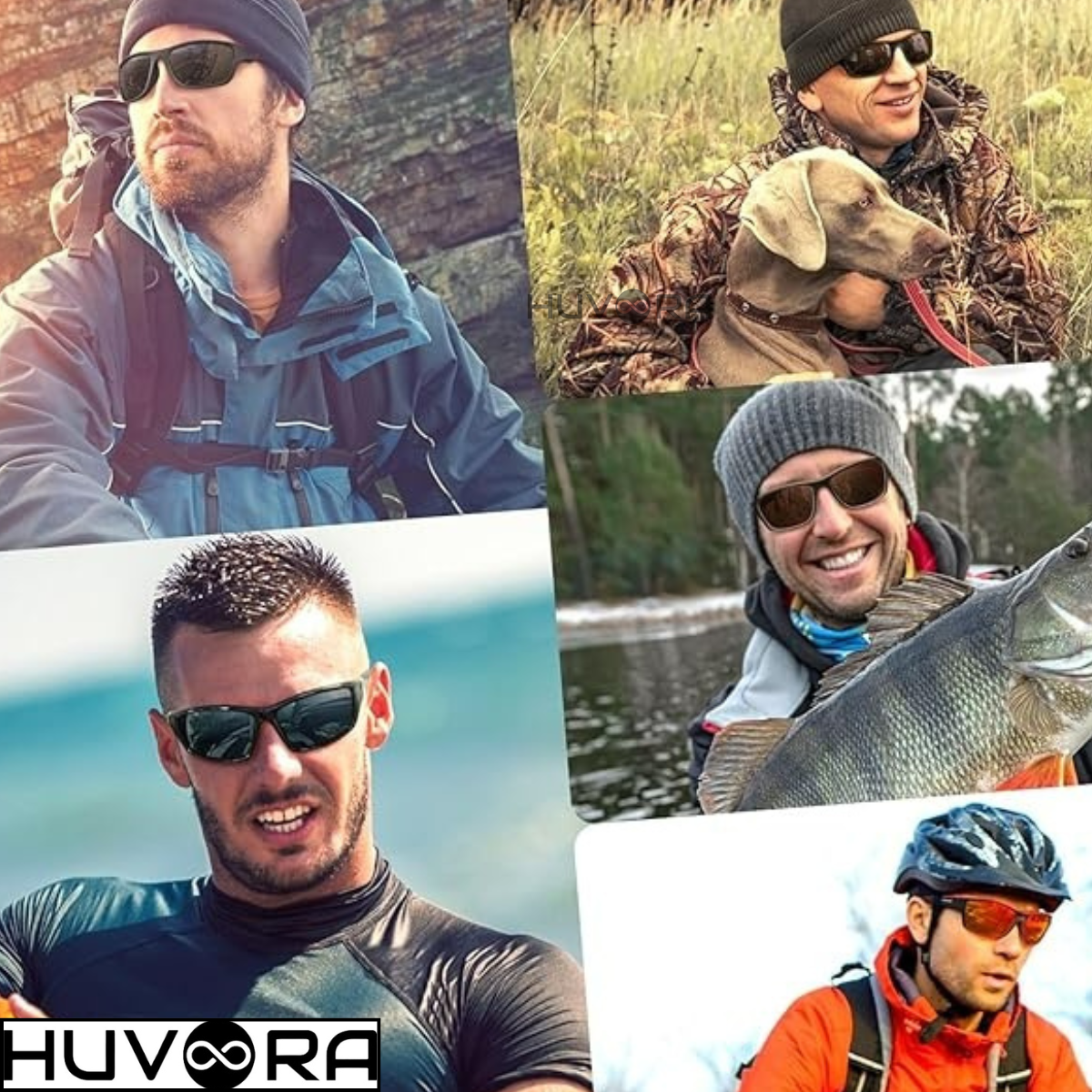 HUVORA | Glide Force | Polarized Rectangle Sports Sunglasses