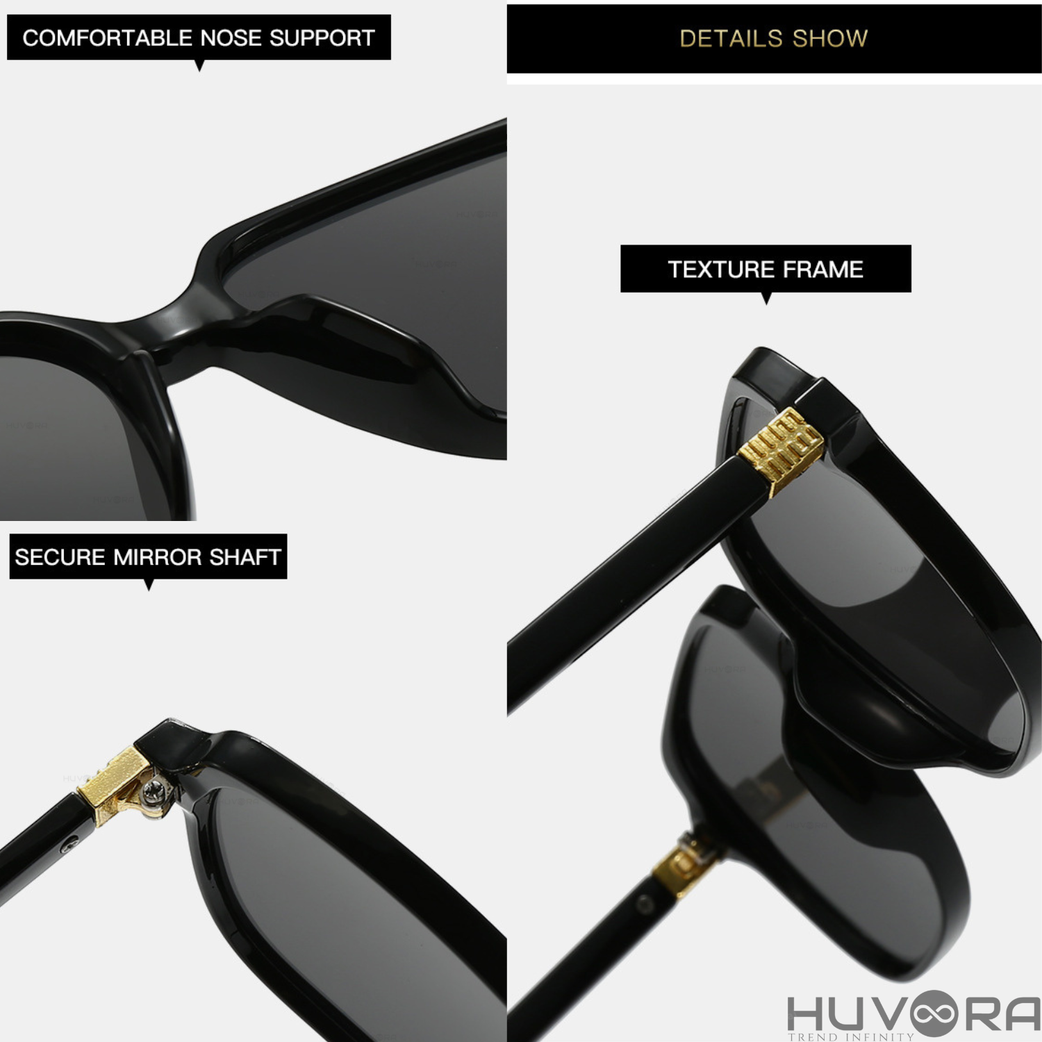 HUVORA | Vibe Frame | Oversized Square Anti Blue Computer Glasses