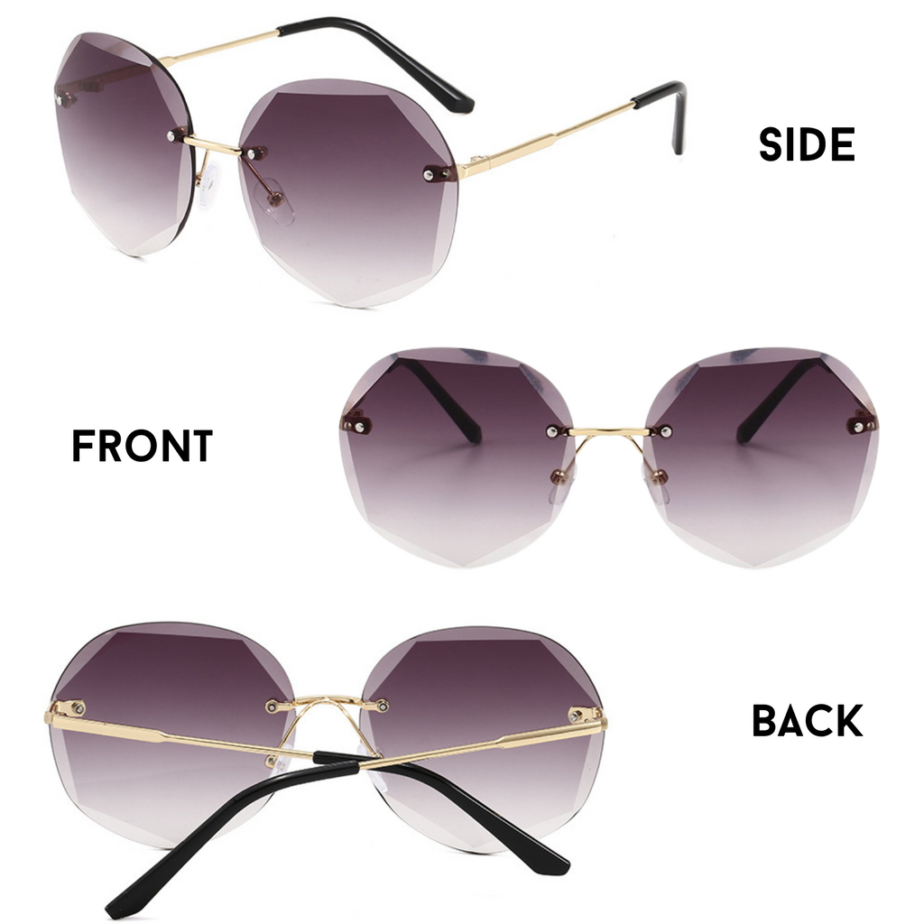 HUVORA | Poshovo | Oversized Round Rimless Sunglasses | Designer