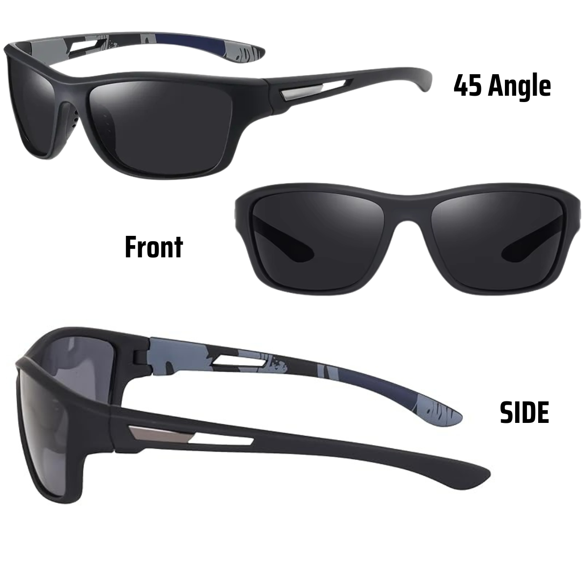 HUVORA | Glide Force | Polarized Rectangle Sports Sunglasses