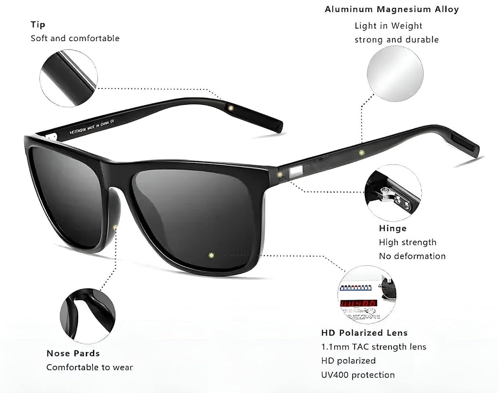 HUVORA | VIP Man | Polarized Wayfarer Sunglasses