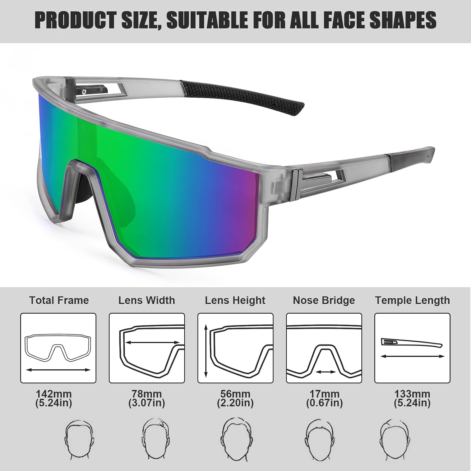 HUVORA | Aero Silk | Polarized Shield Sports Sunglasses