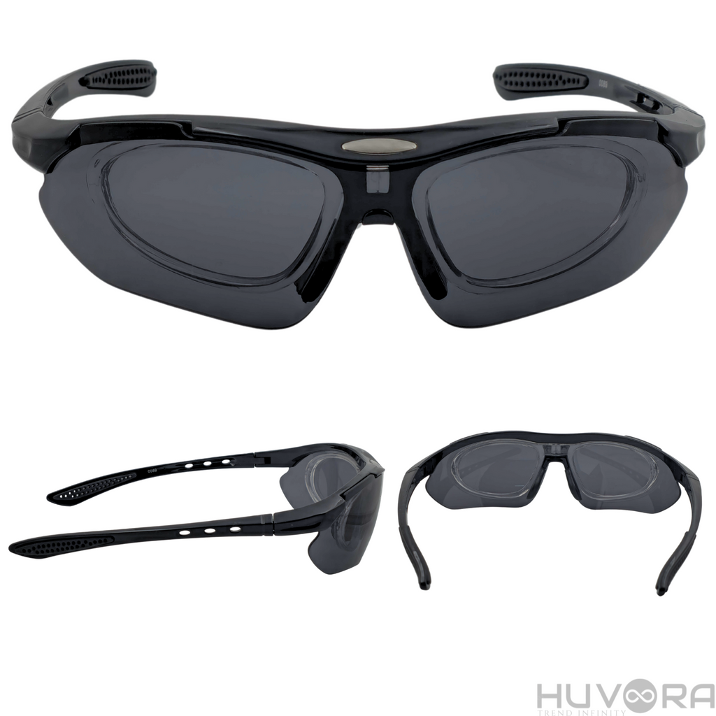 HUVORA | Strom Fire| Wraparound Sports Sunglasses with Myopia Frame