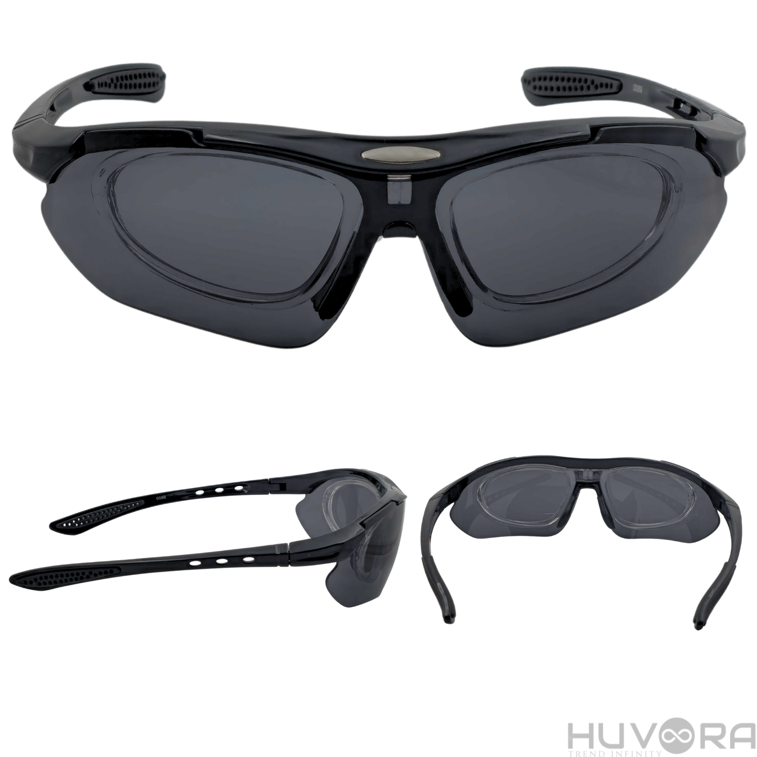 HUVORA | Strom Fire| Wraparound Sports Sunglasses with Myopia Frame