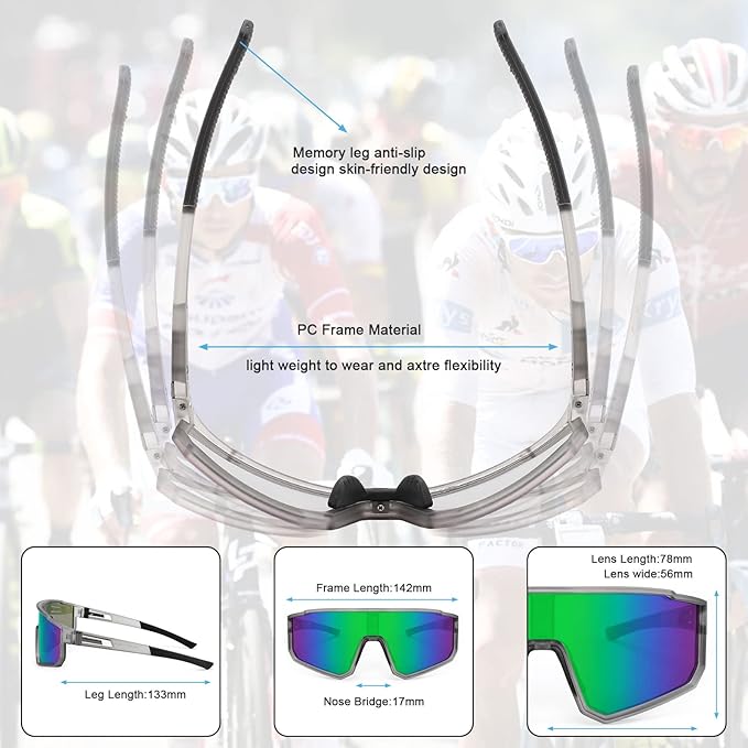 HUVORA | Aero Silk | Polarized Shield Sports Sunglasses