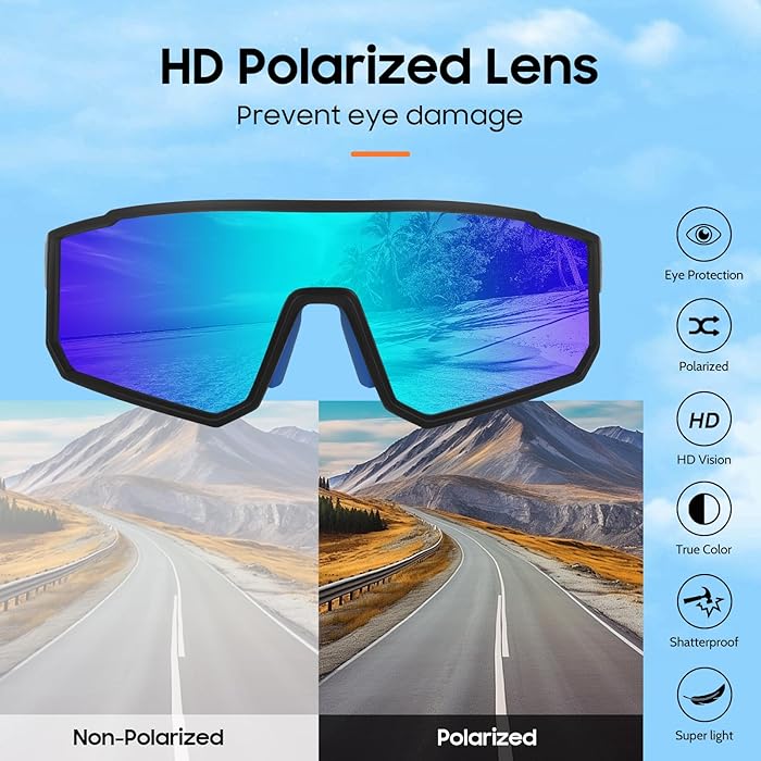 HUVORA | Aero Silk | Polarized Shield Sports Sunglasses