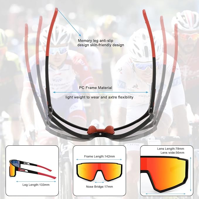 HUVORA | Aero Silk | Polarized Shield Sports Sunglasses