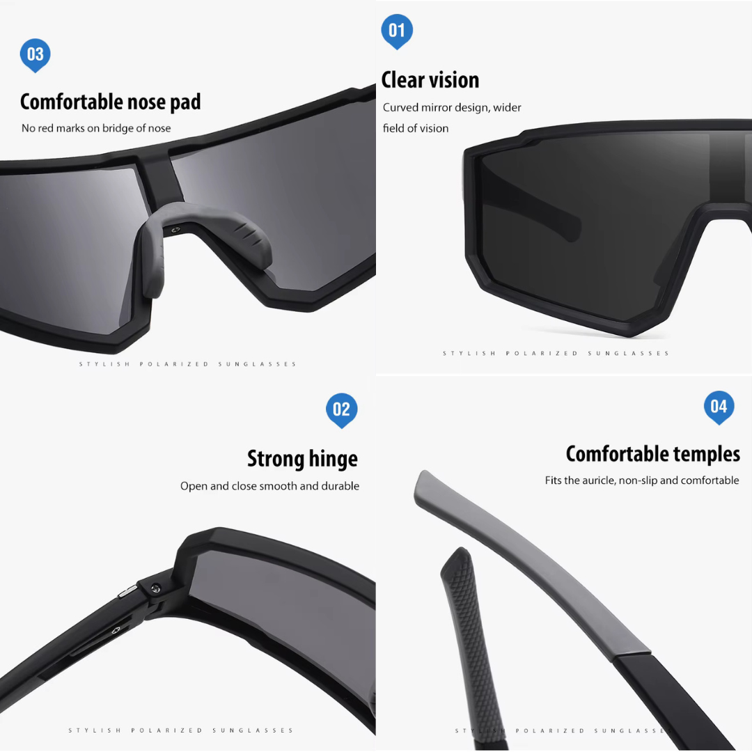 HUVORA | Aero Silk | Polarized Shield Sports Sunglasses