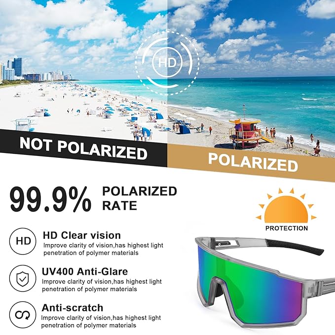 HUVORA | Aero Silk | Polarized Shield Sports Sunglasses