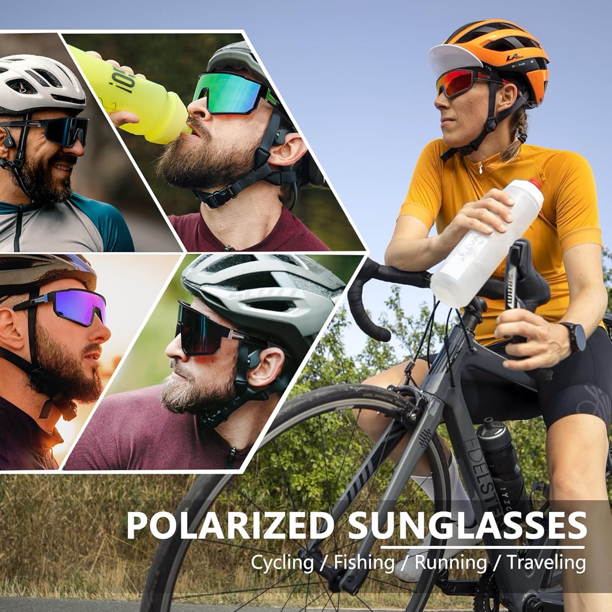 HUVORA | Aero Silk | Polarized Shield Sports Sunglasses