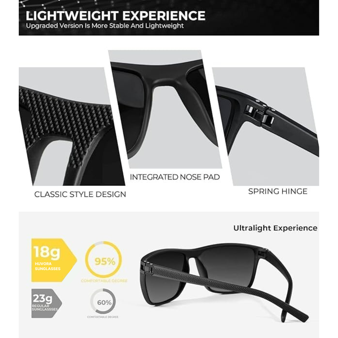 HUVORA | Icon Hex | Wayfarer Polarized Sports Sunglasses
