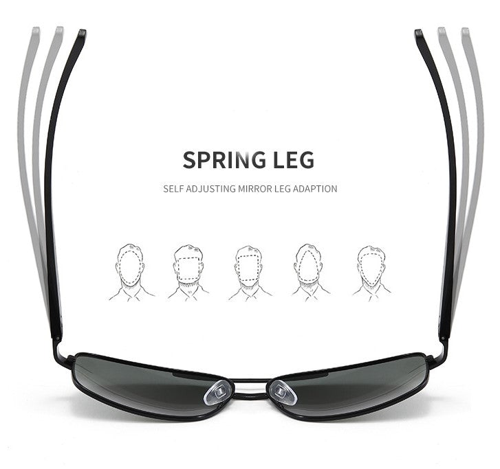 HUVORA | Enduro Pro | Polarized Rectangle Sunglasses | Spring Hinges