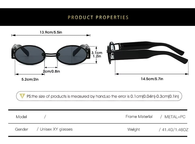HUVORA | Bold Ole | Alloy Oval Designer Sunglasses